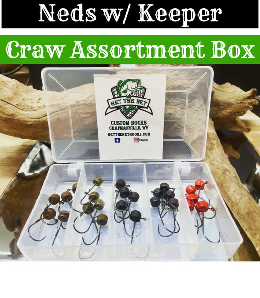 Get The Net EWG Ned Head Small Assortment Box – Craw Colors (25 Hooks)
