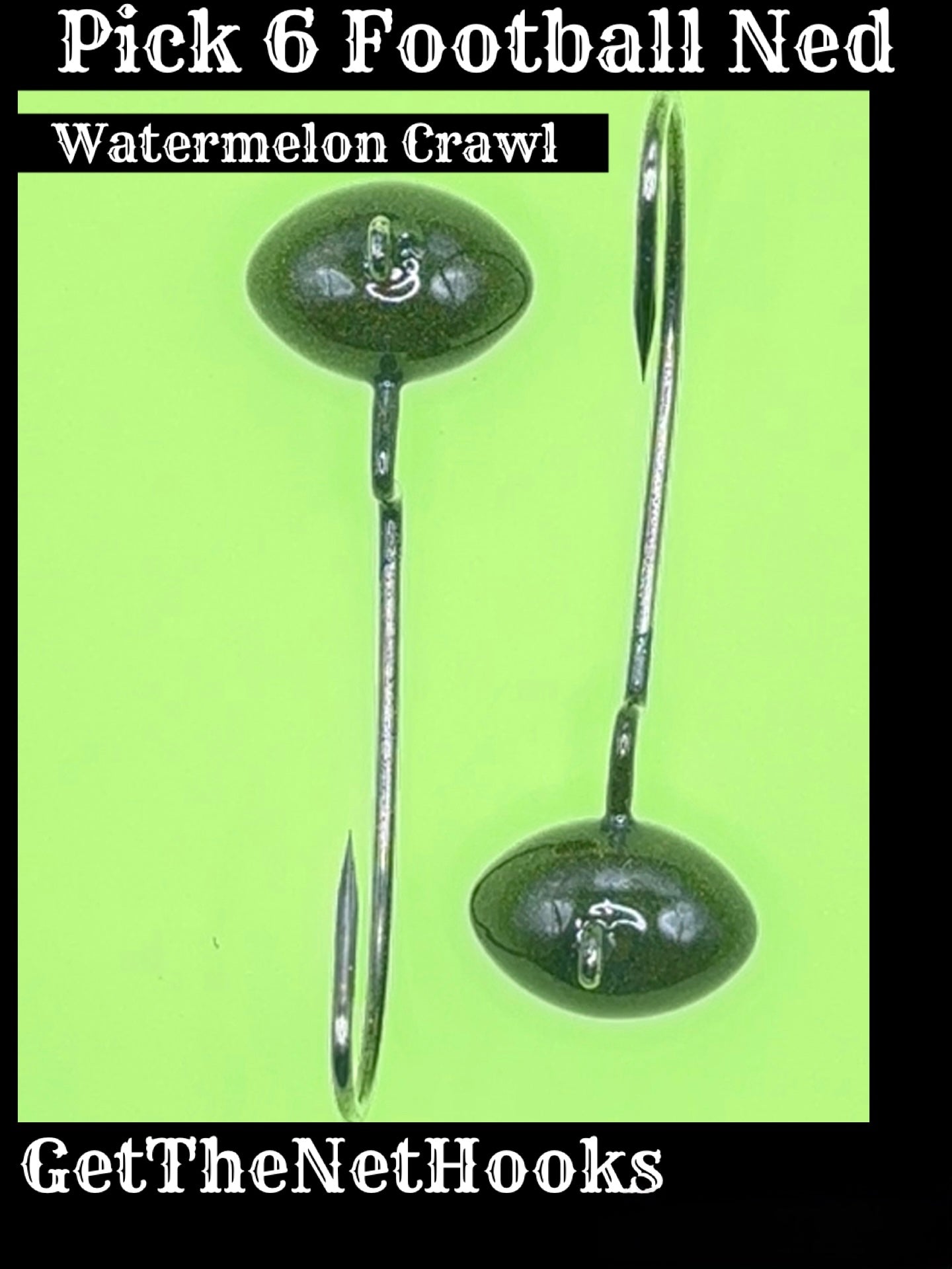 Get The Net Pick 6 Football Ned Heads – Football Jig Head for Bass