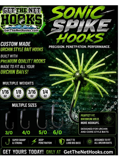 Get The Net # Sonic Spike Hooks – Mustad Urchin Bait Heads