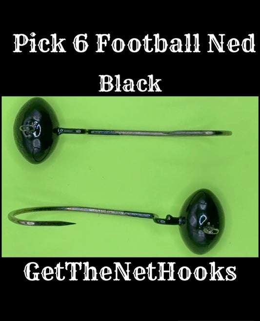 Get The Net Pick 6 Football Ned Heads – Football Jig Head for Bass