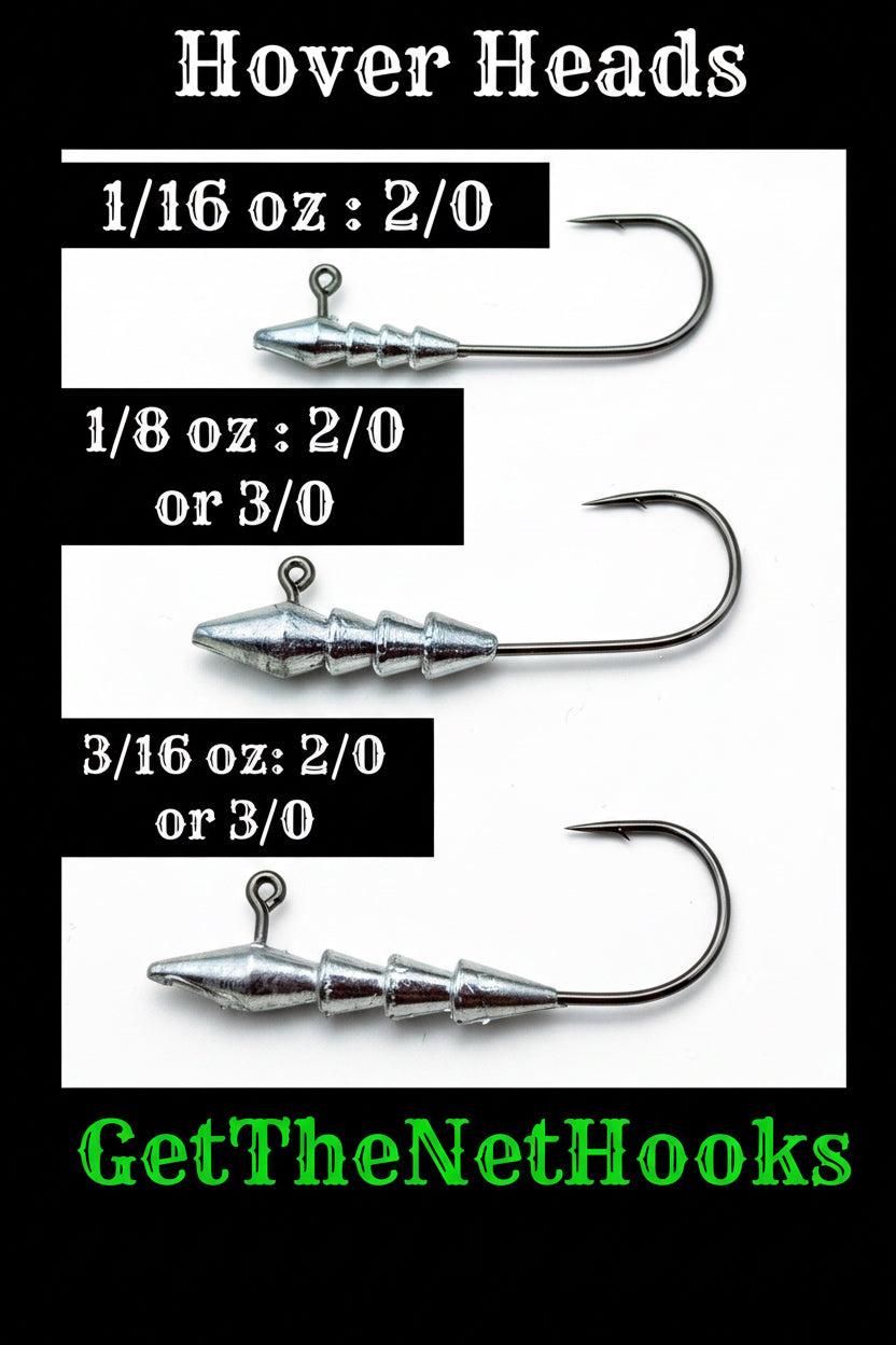 Get The Net Hover Heads – Mustad FFS Livescope Jig Heads for Bass