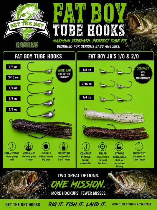 Get The Net Fat Boy Jr Tube Hooks – Mustad Finesse Tube Jig Heads