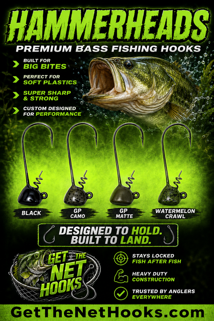 Get The Net Hammerheads – Mustad Stand-Up Worm Jig Heads for Bass