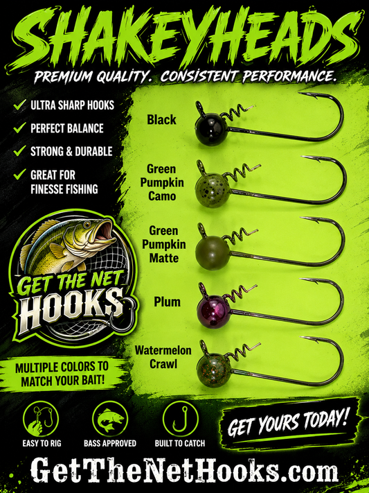 Get The Net Shakeyheads – Mustad Center Pin Screw Lock Bass Jig Heads