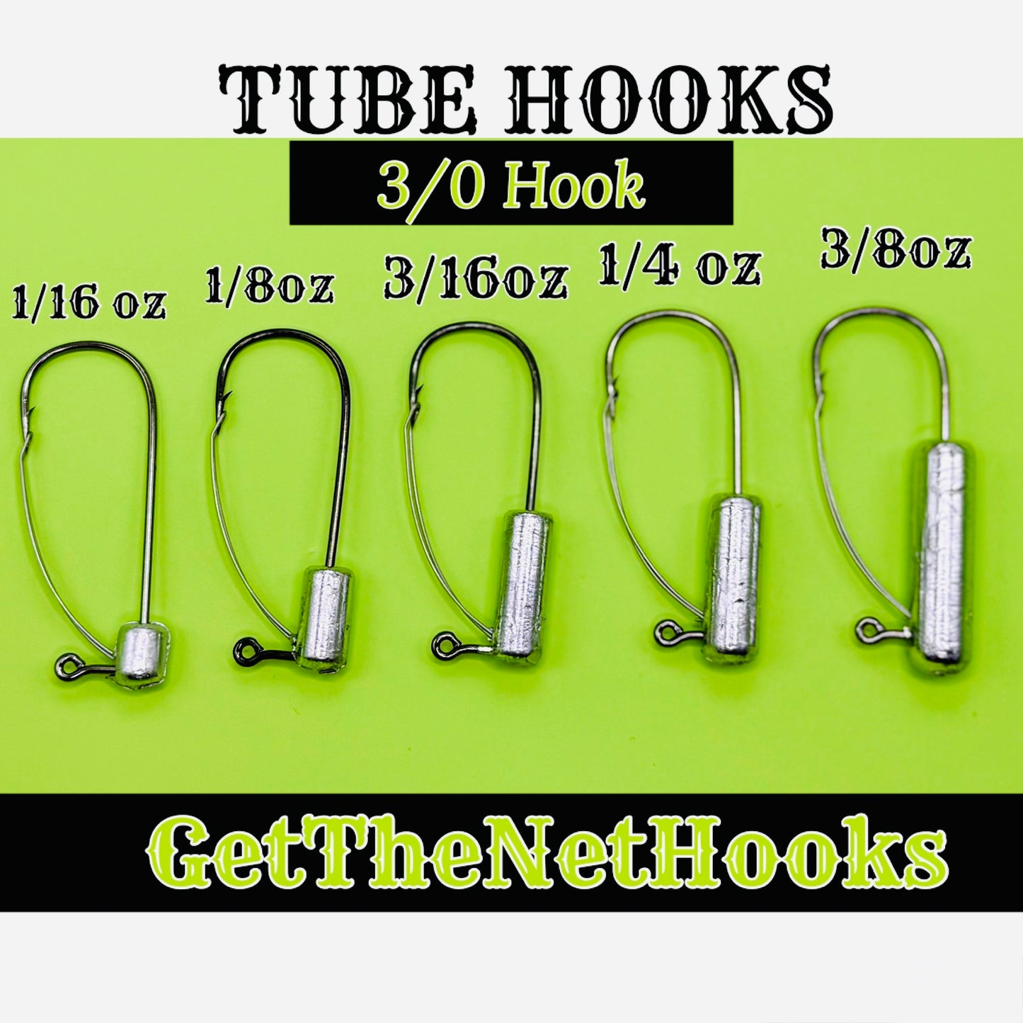 Get The Net Weedless Tube Hooks – Mustad Bass Fishing Jig Heads