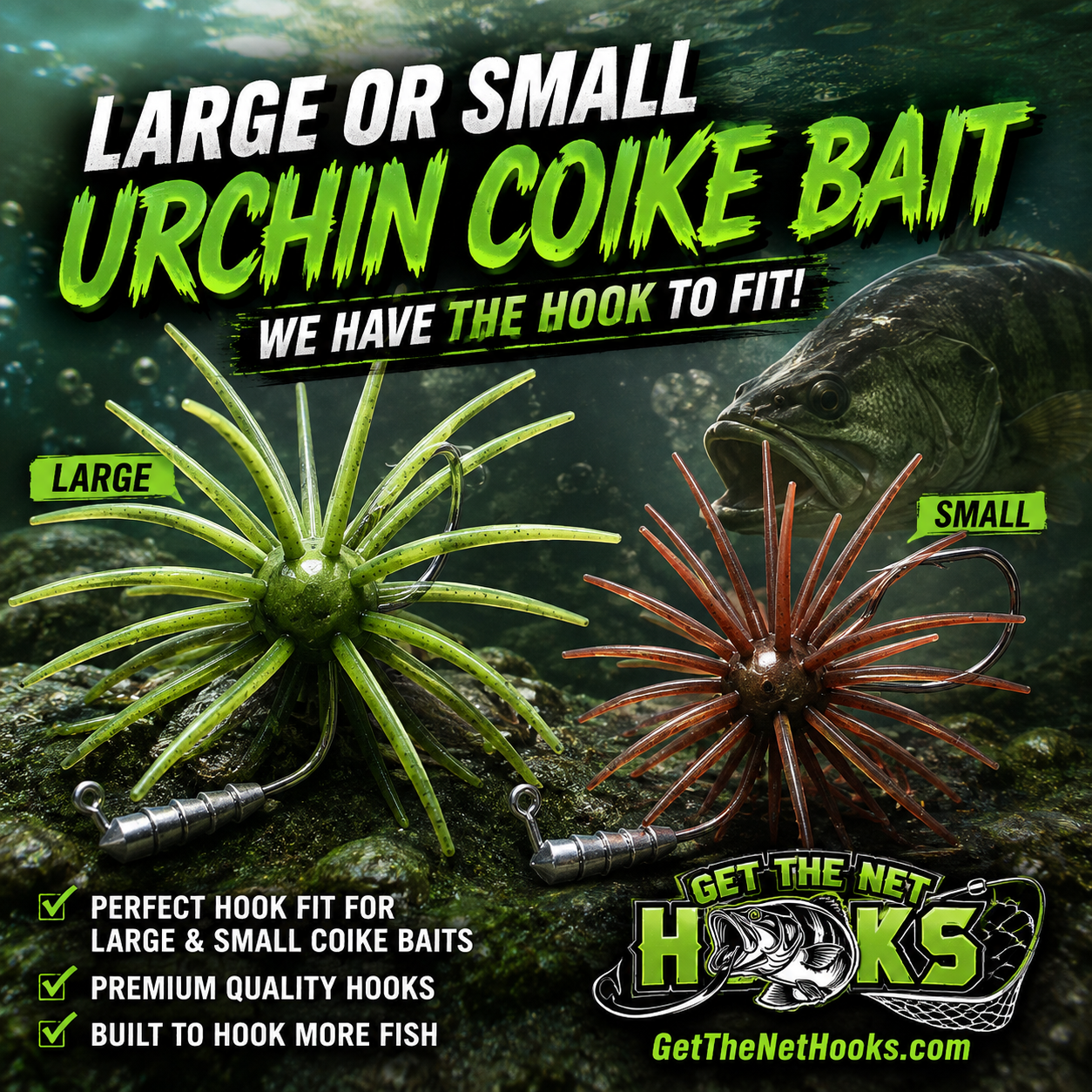 Get The Net # Sonic Spike Hooks – Mustad Urchin Bait Heads