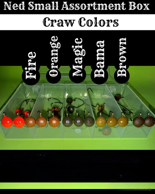 Get The Net EWG Ned Head Small Assortment Box – Craw Colors (25 Hooks)