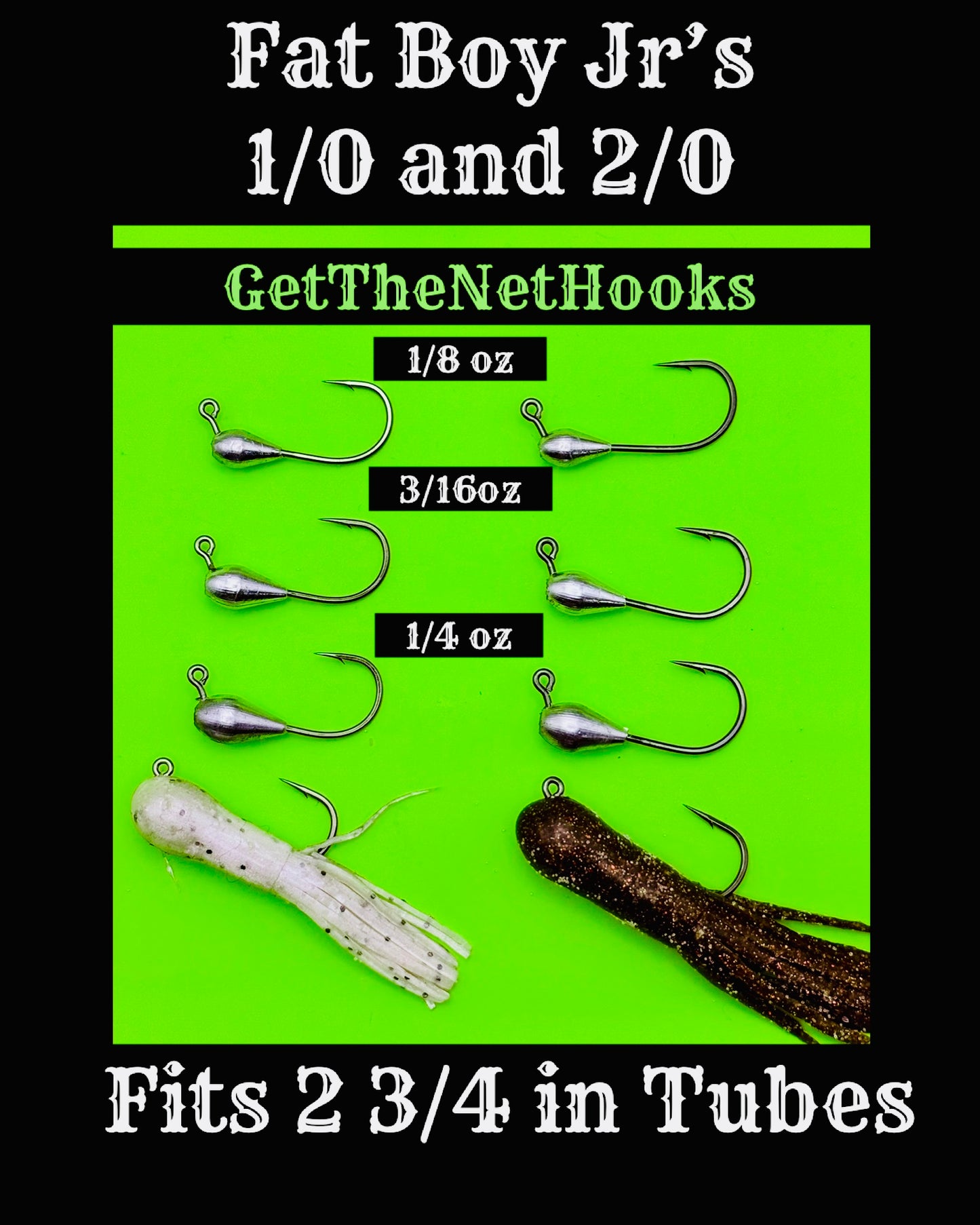 Get The Net Fat Boy Jr Tube Hooks – Mustad Finesse Tube Jig Heads