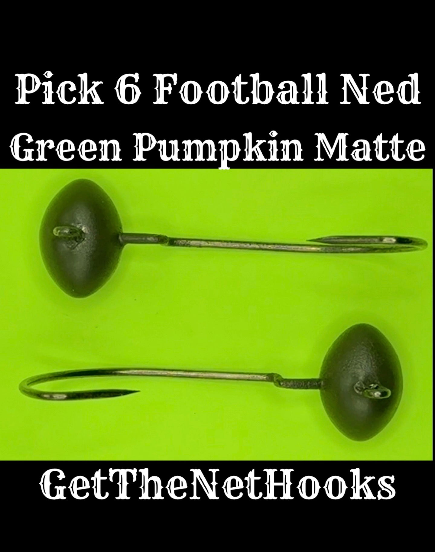 Get The Net Pick 6 Football Ned Heads – Football Jig Head for Bass