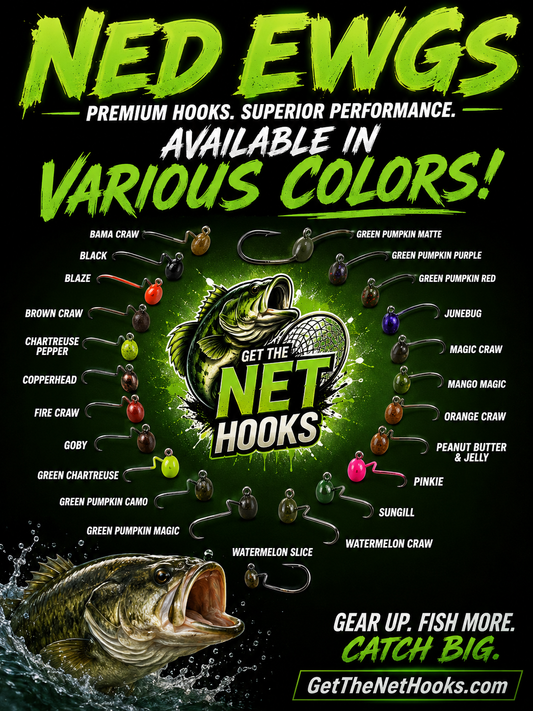 Get The Net NED EWG Jig Head – Wide Gap Ned Rig Hook for Bass